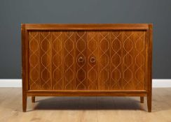 A Gordon Russell double helix hardwood side cabinet, designed by David Booth & Judith Ledeboer,