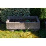 A rectangular concrete sink or planter 96cm wide x 51cm deep x 22cm highCondition report: At