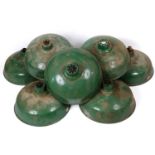 A set of eight green enamel industrial light fittings each 35.5cm diameter x 16cm high (8)Qty: