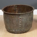 An antique copper copper of rivetted construction, 57cm diameter x 37cm highCondition report: At