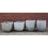 Two pairs of painted fibre clay square section planters the larger pair 44cm wide x 42cm high (4)