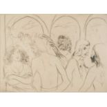 Borsos (mid 20th century Italian school), 'The Party', signed in pencil in the margin, the etching