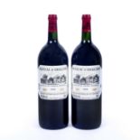 Two magnums of Chateau d'Angludet Margaux 1998Condition report: level at base of neck