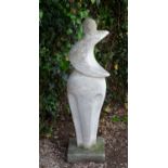 Mid to late 20th Century British School, Abstract figure, cast concrete, 102cm high