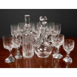 A collection of Baccarat glassware consisting of eleven wine glasses with off centre faceted