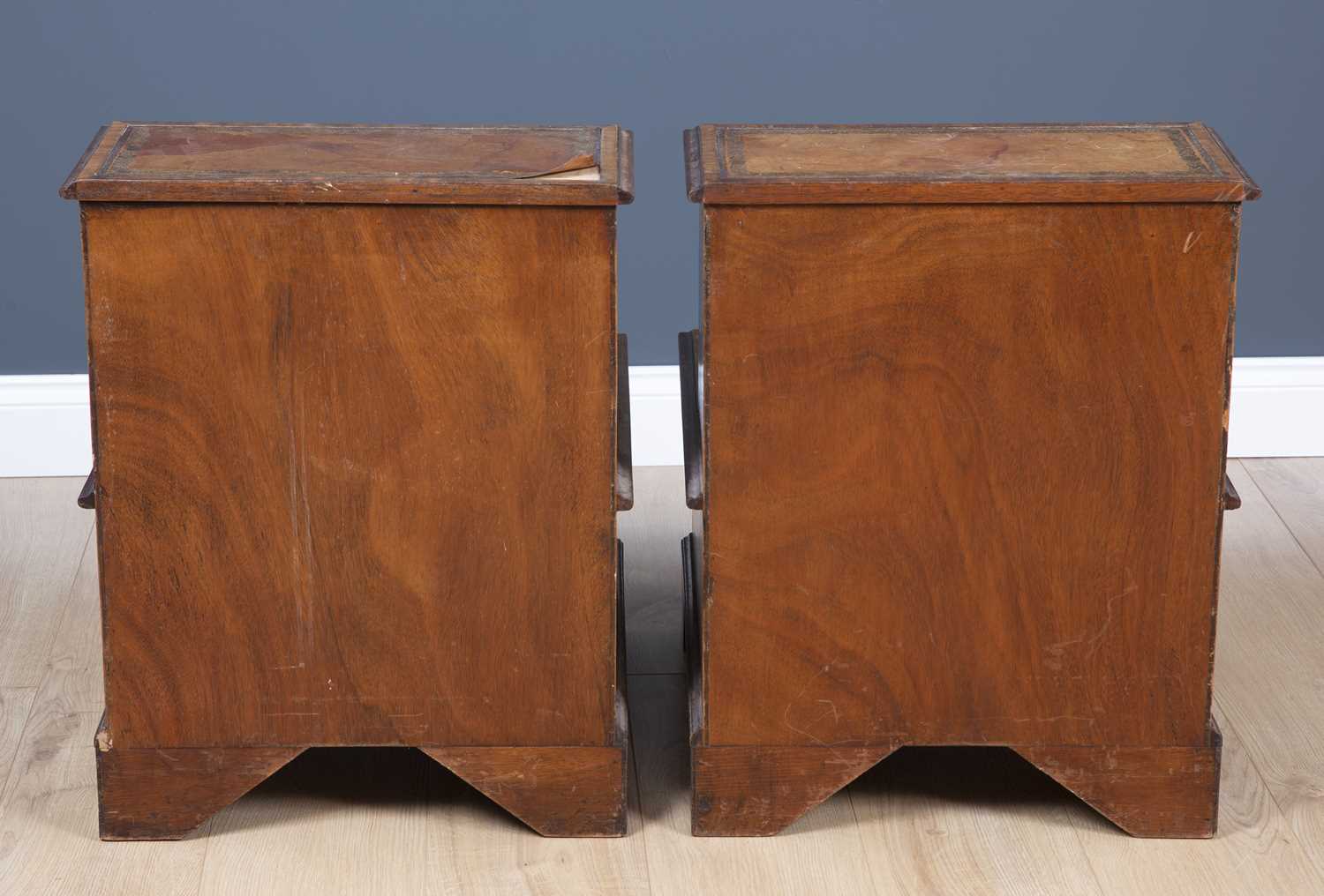 A pair of George III style mahogany step commodes with leather inset steps and drawer to the front - Image 3 of 3