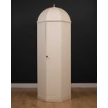 A small octagonal white painted wardrobe in the form of a Turkish tent with domed top, 79cm wide x