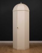 A small octagonal white painted wardrobe in the form of a Turkish tent with domed top, 79cm wide x