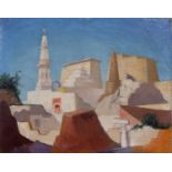 Harold Hussey (b.1912-d.1998), study of North African buildings, oil on canvas, 40cm x 50.