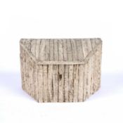 A Victorian antler Anglo-Indian correspondence box the fitted sandalwood lined interior with a