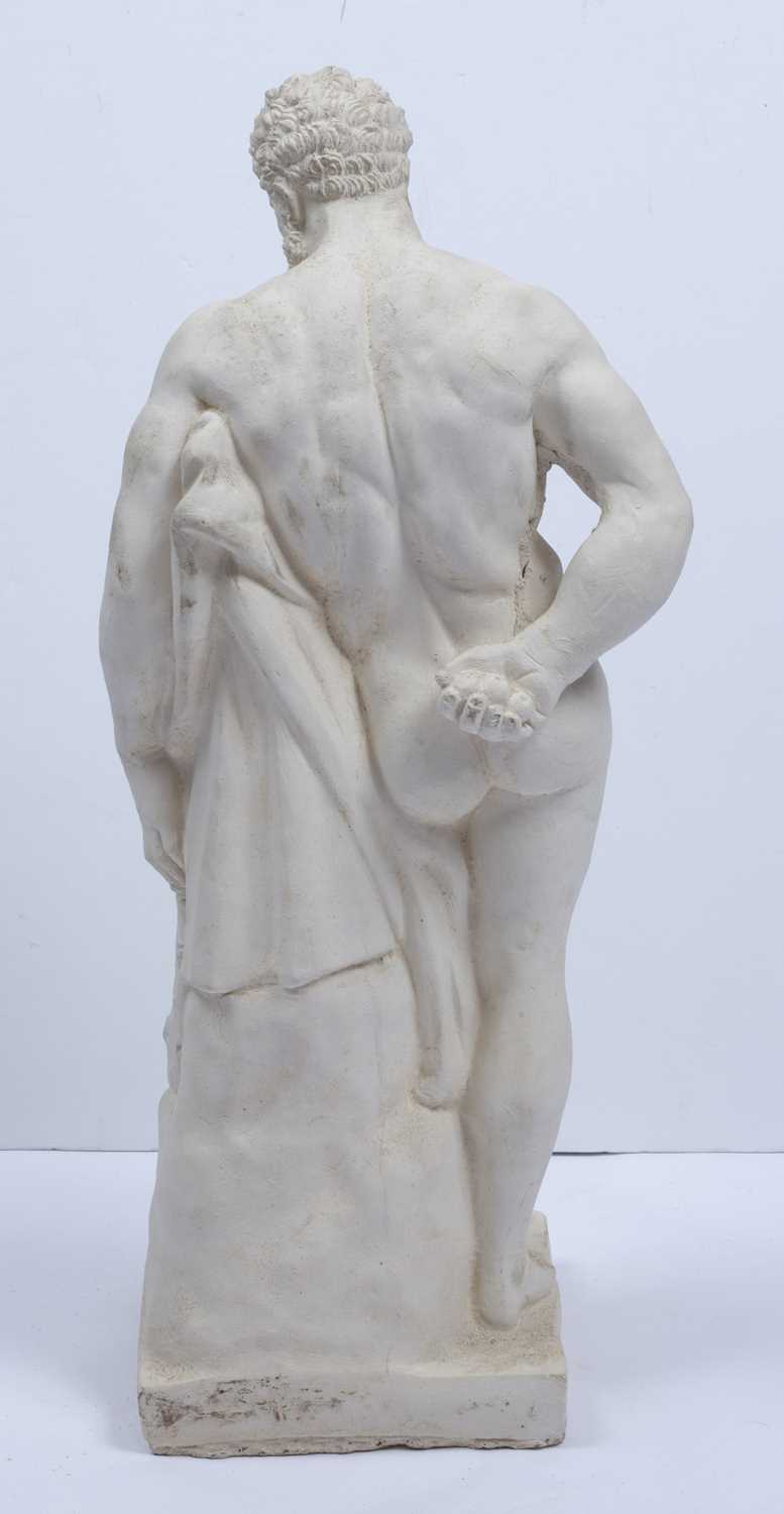 A plaster replica of the Farnese Hercules, the subject leaning on his club draped in a lion skin, - Image 4 of 4