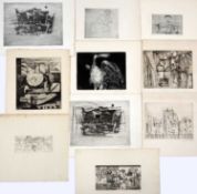 Bernard Kay (1927-2021) A group of ten Paris period etchings, 1950s variously signed and dated (