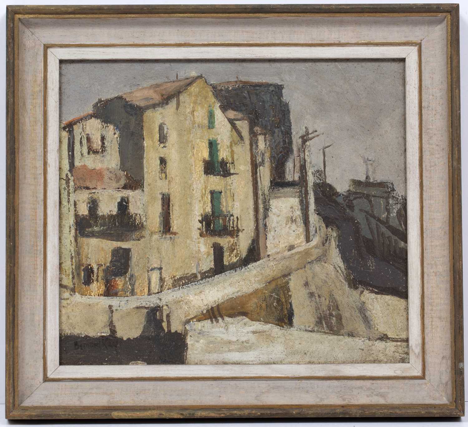 Bernard Kay (1927-2021) Houses in Banyuls, 1970 signed, dated, and titled (to reverse) oil on - Image 4 of 7