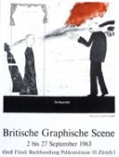 David Hockney (b.1937) Swiss exhibition poster 'Britische Graphische Scene', 1963 offset
