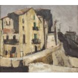 Bernard Kay (1927-2021) Houses in Banyuls, 1970 signed, dated, and titled (to reverse) oil on