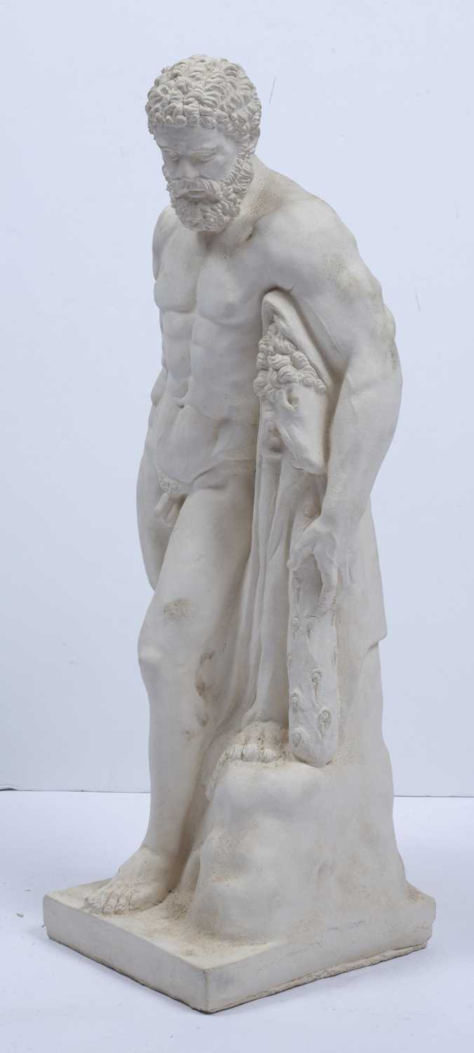 A plaster replica of the Farnese Hercules, the subject leaning on his club draped in a lion skin, - Image 3 of 4