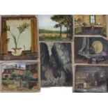 Bernard Kay (1927-2021) Eleven early oil paintings, circa 1940 mainly still life and landscapes (