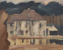 Bernard Kay (1927-2021) Three oil paintings of Country Houses the largest 50 x 75cm (3).