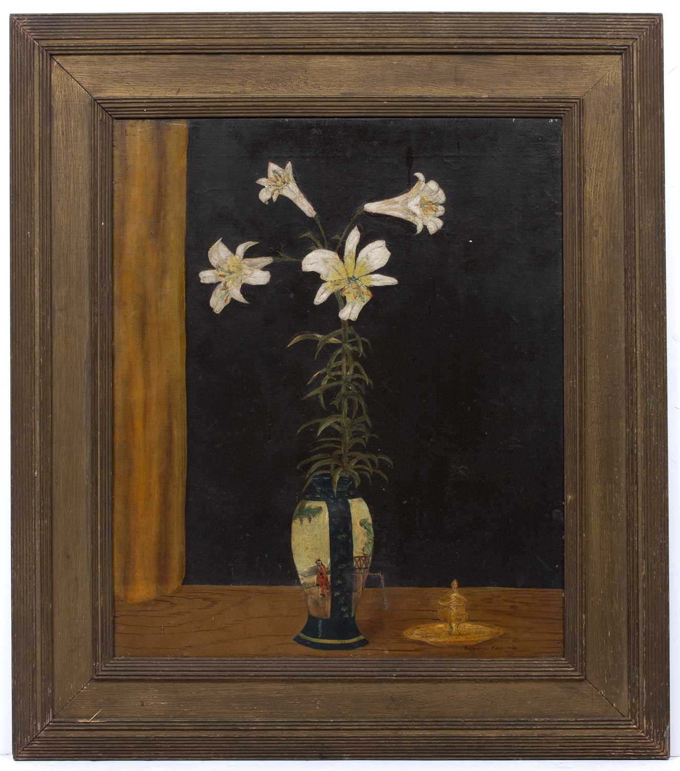 Bernard Kay (1927-2021) Still life of flowers in a Japanese vase, 1939 signed and dated (lower - Image 2 of 4