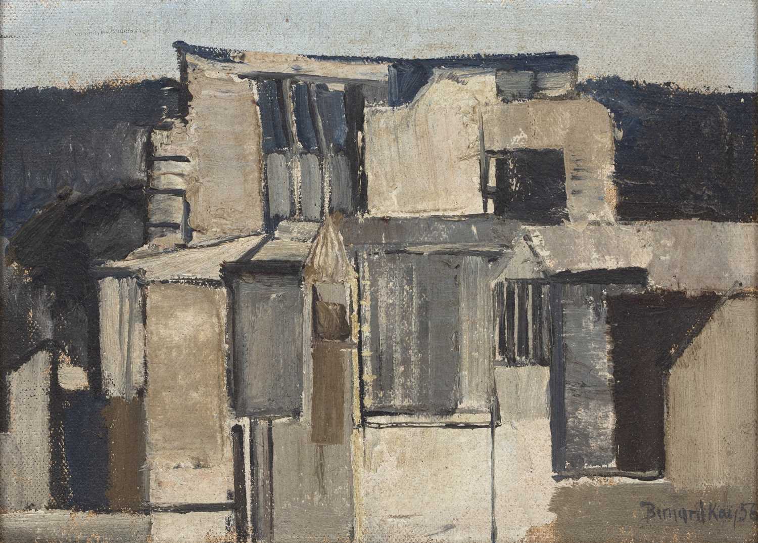 Bernard Kay (1927-2021) Houses in Banyuls, 1970 signed, dated, and titled (to reverse) oil on - Image 3 of 7