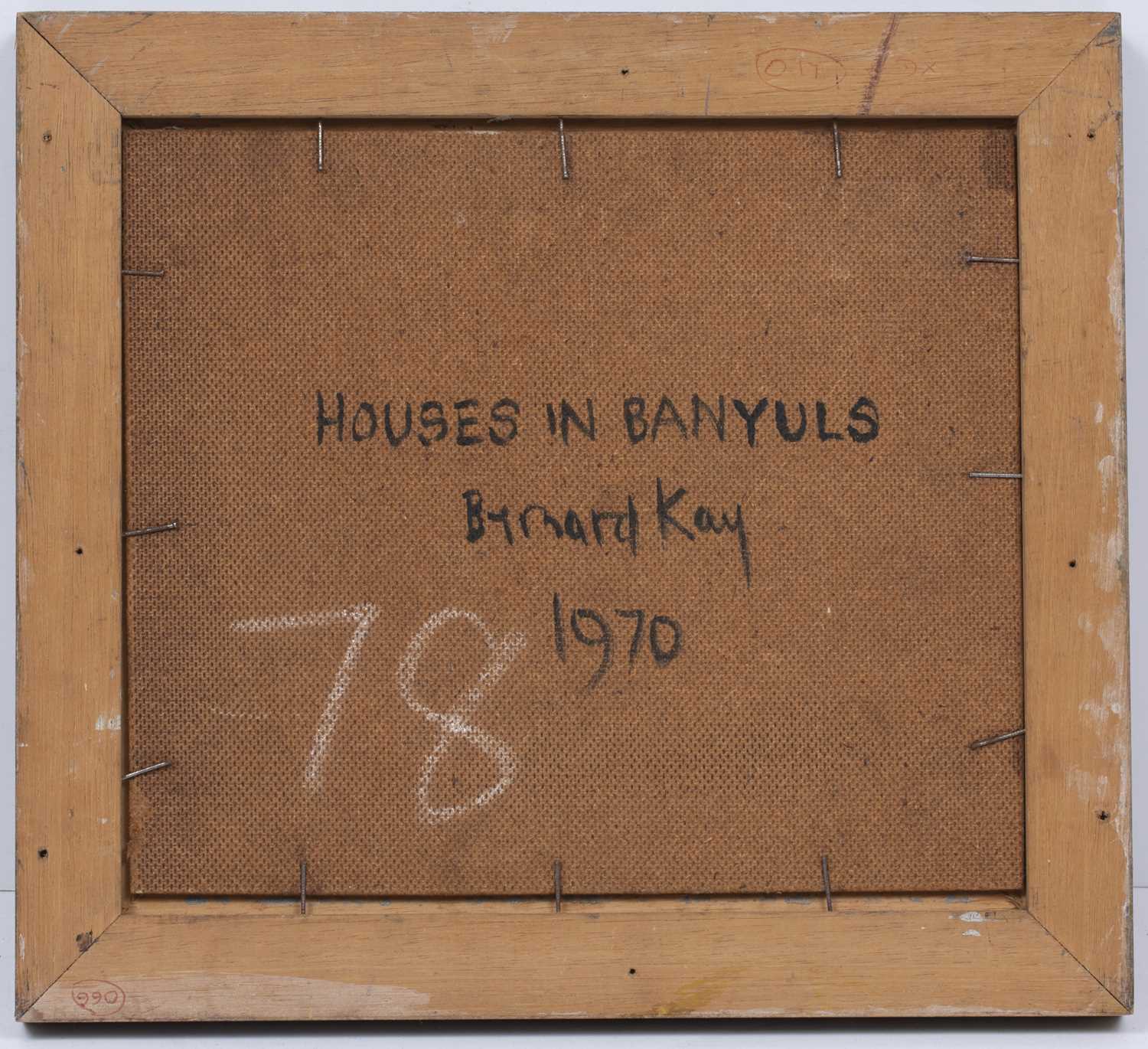 Bernard Kay (1927-2021) Houses in Banyuls, 1970 signed, dated, and titled (to reverse) oil on - Image 6 of 7