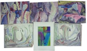 Bernard Kay (1927-2021) A group of twelve abstracts, 1950s mostly signed and dated watercolours
