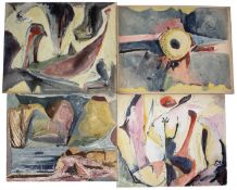 Bernard Kay (1927-2021) A series of six abstracts, 1951 each signed and dated watercolour on paper