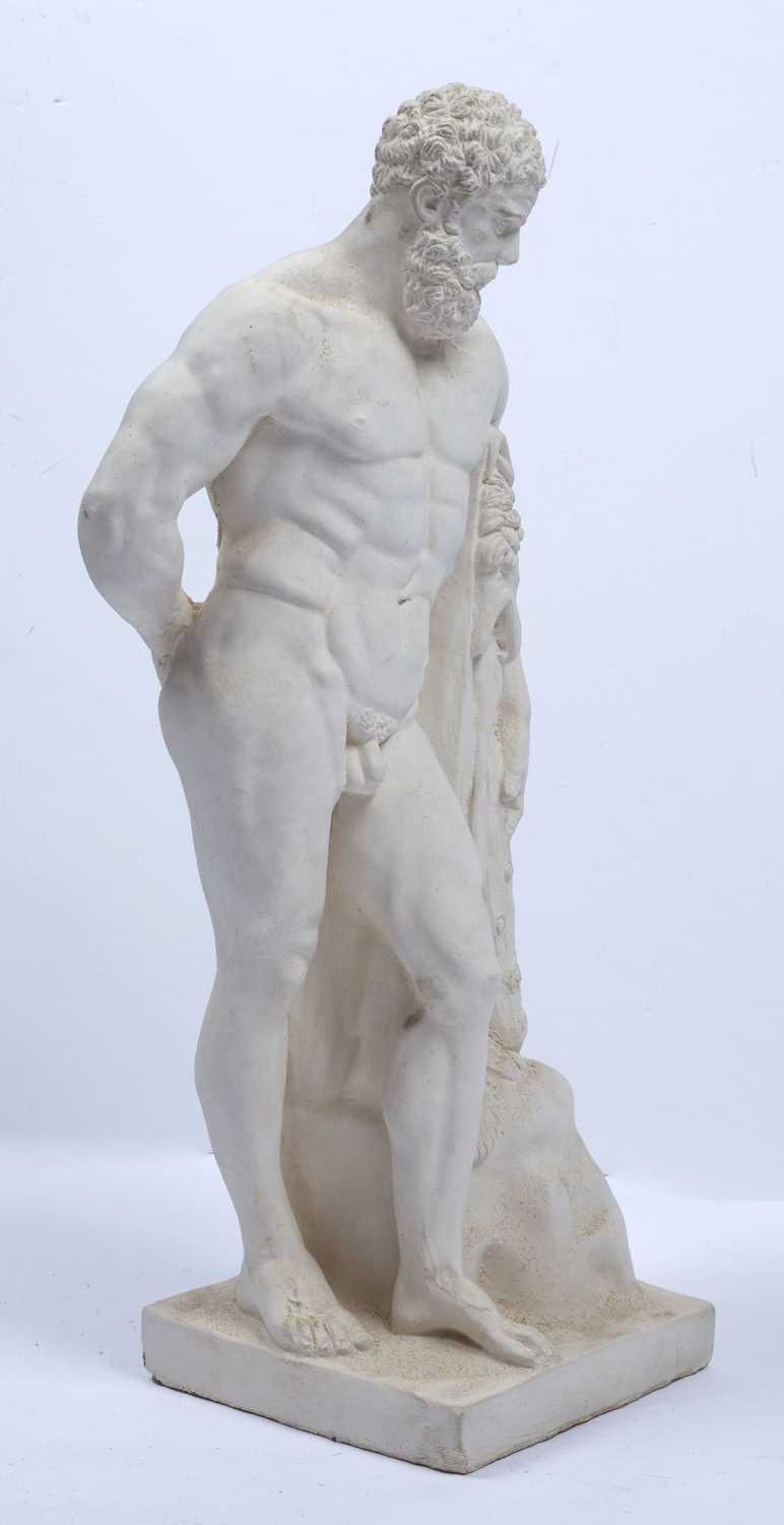 A plaster replica of the Farnese Hercules, the subject leaning on his club draped in a lion skin, - Image 2 of 4