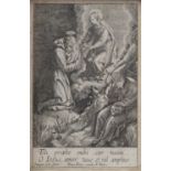Isaac, Jaspar, A French miniature monochrome engraving 'Fili Proebe Mihi Cor Tuum Ô Jesus, Amor Tuus