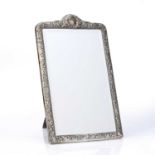 Victorian silver framed easel dressing table mirror bearing marks for William Leuchars, London,