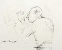 Juliet Pannett (1911-2005) 'Igor Stravinsky conducting' charcoal sketch, signed lower left, 22.5cm x