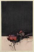 Ando Shinji (b.1960) 'Botanical study in pink' etching and aquatint, numbered 5/35, signed in pencil