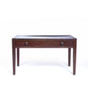 Spillman & Co mahogany small table with fitted drawer, plaque to the inside of the drawer reads '