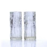 Ravenhead glass Pair of clear glass textured bark/ice vases, unmarked, 21cm (2)Qty: 2Condition