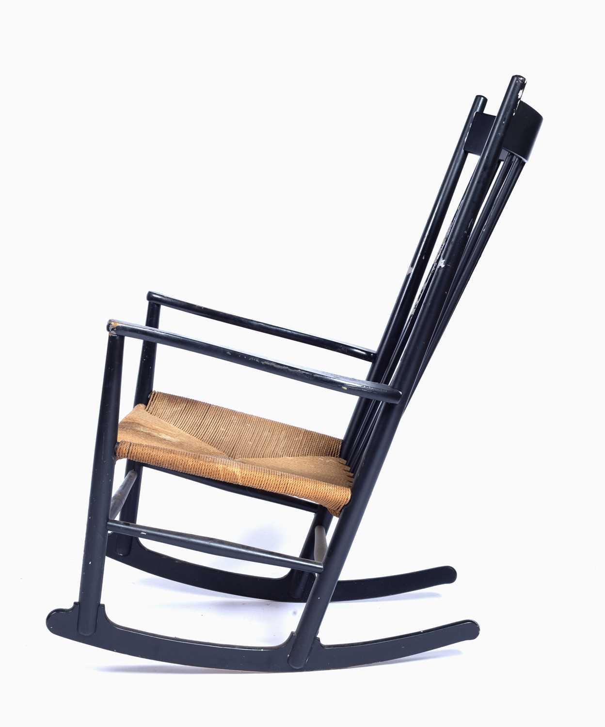 Hans Wegner (1914-2007) for Fredericia Furniture lacquered oak, 'J16' rocking chair, designed in - Image 2 of 6