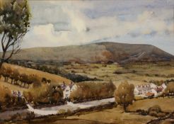 I Shuttleworth (20th Century) 'Pendle from Old Quarry Road' watercolour, signed lower right, 25cm