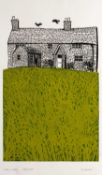 J Russell (Contemporary) 'House and Crows' screenprint, artists proof, signed in pencil lower right,