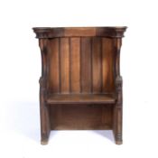 Church readers pew oak, single-seat pew in Gothic manner, 86cm x 103cm x 40cmCondition report:
