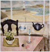 Sarah Bowman (Contemporary) 'Untitled Cornish scene' print, in the style of Mary Fedden, unsigned,