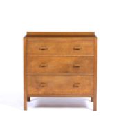 Heals oak chest of drawers, circa 1930, with label to the top drawer, 76cm x 79cm x 49cmCondition