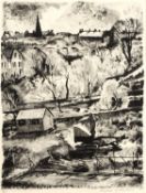 Pauline Baumann (1899-1977) 'Untitled landscape' lithograph, numbered 8/15, signed in pencil lower