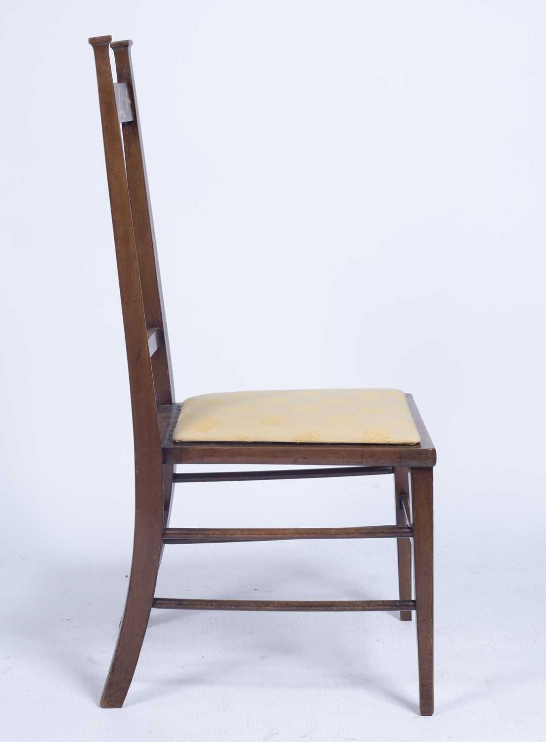 Art Nouveau marquetry inlaid chair with later drop in seat, 94.5cm highCondition report: Overall - Image 9 of 13