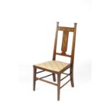 Art Nouveau marquetry inlaid chair with later drop in seat, 94.5cm highCondition report: Overall