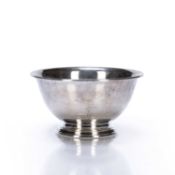 White metal bowl marked 'Sterling WY3' to the underside, 13cm across, 102g approx overallCondition