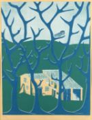Gelpi (20th Century School) 'Untitled landscape' screenprint, numbered 26/75, signed and dated