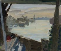 David Parfitt (b.1943)'Winter morning, high tide', oil on board, unsigned, 12.5cm x 15cm Provenance: