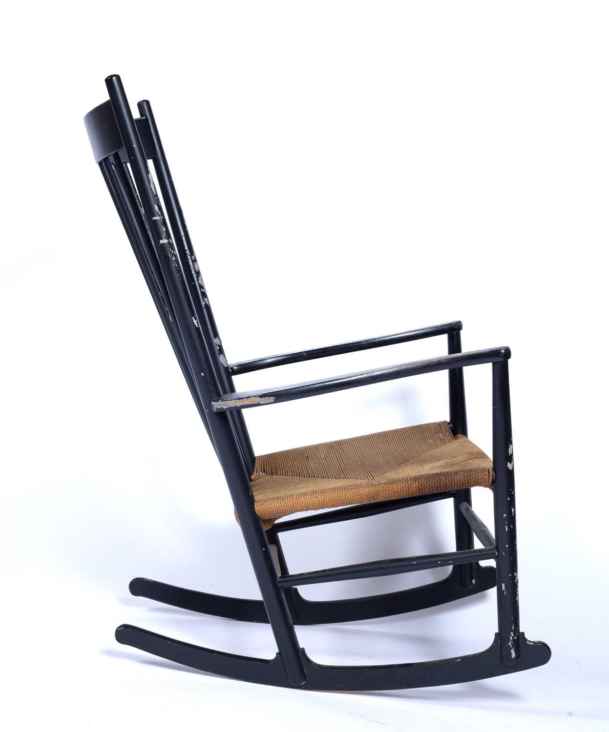 Hans Wegner (1914-2007) for Fredericia Furniture lacquered oak, 'J16' rocking chair, designed in - Image 4 of 6