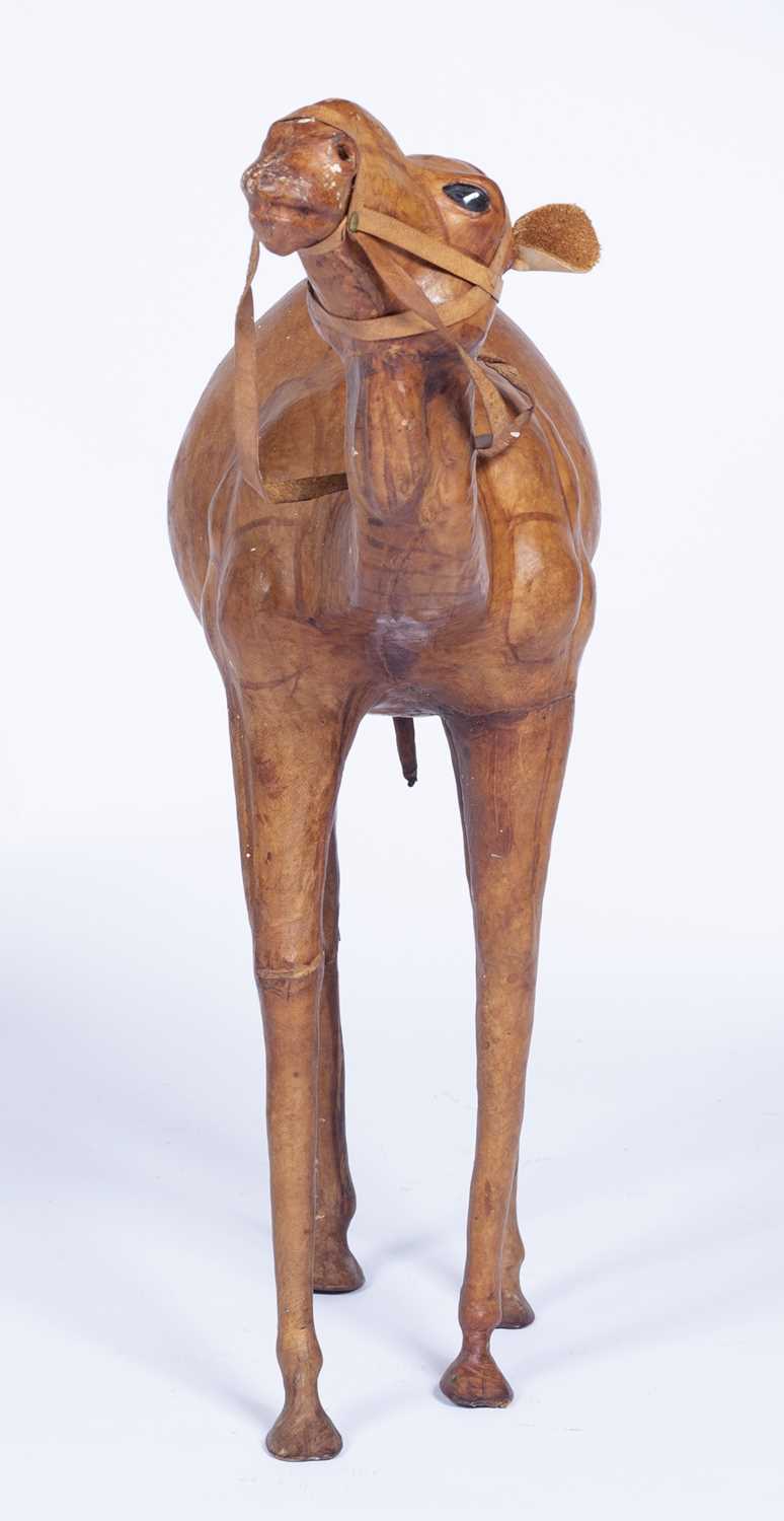 20th Century model of a camel papier mache and leather, 50.5cm highCondition report: With signs of - Image 2 of 4