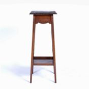 Arts and Crafts oak jardiniere stand, 36cm x 91cmCondition report: Water/ring marks to the top,