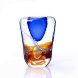 Giuliano Tosi for Murano Glass glass vase with sommerso and trailed decoration, signed to the